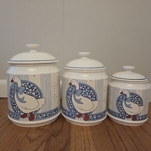 Blue Ribbon Goose Canister Set